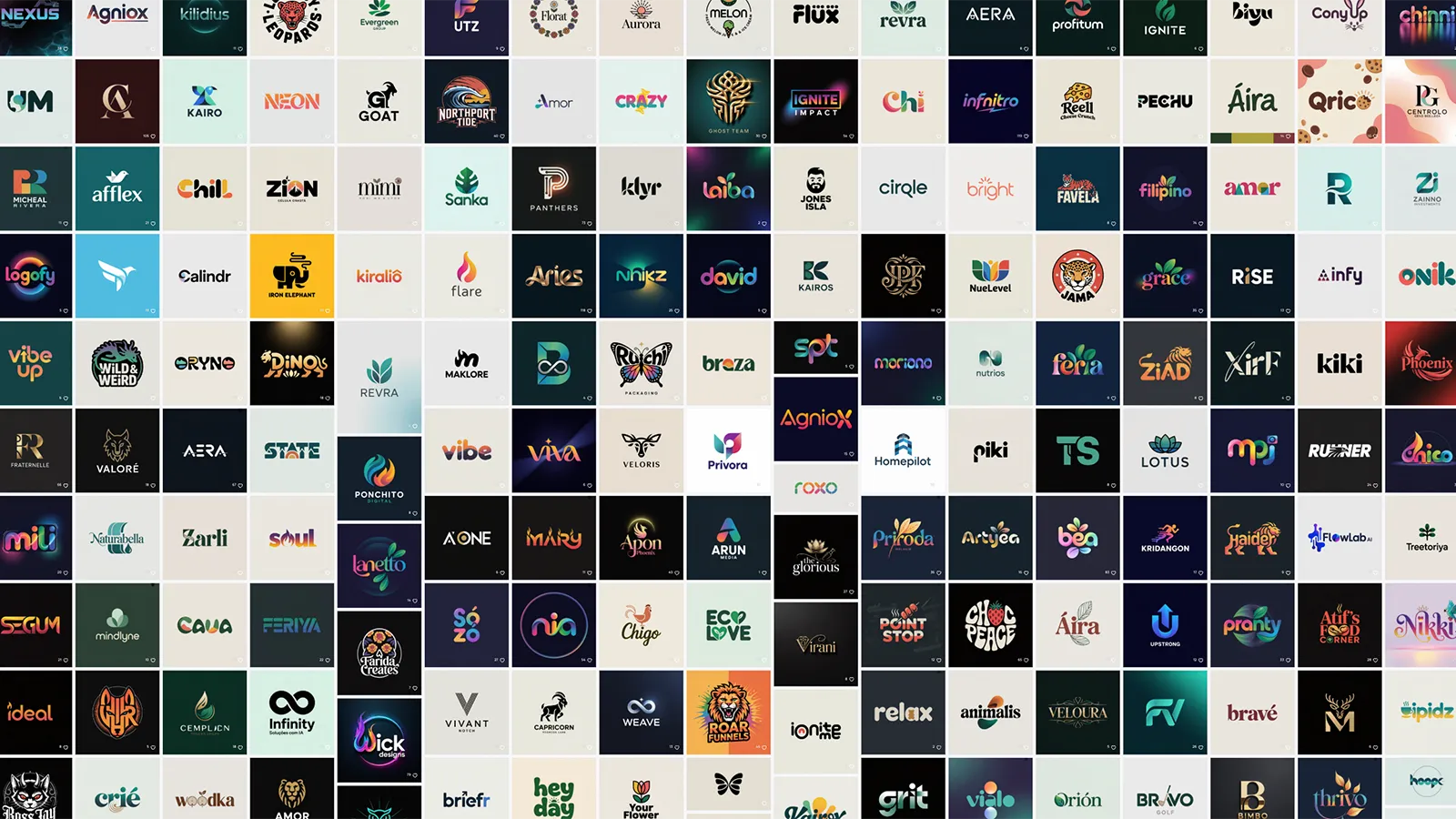 100 AI-generated logo designs