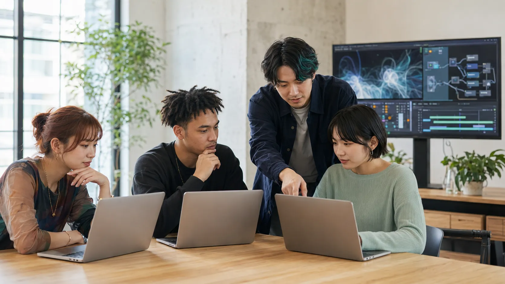 Small-group generative AI workshop with creators from diverse backgrounds