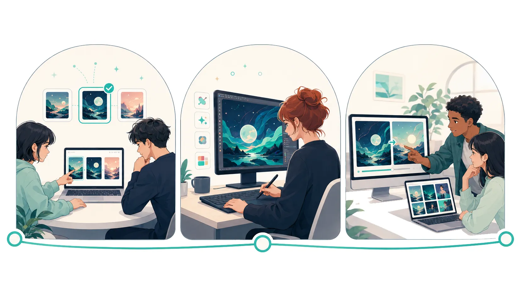 Creative learning journey from initial consultation to a finished portfolio